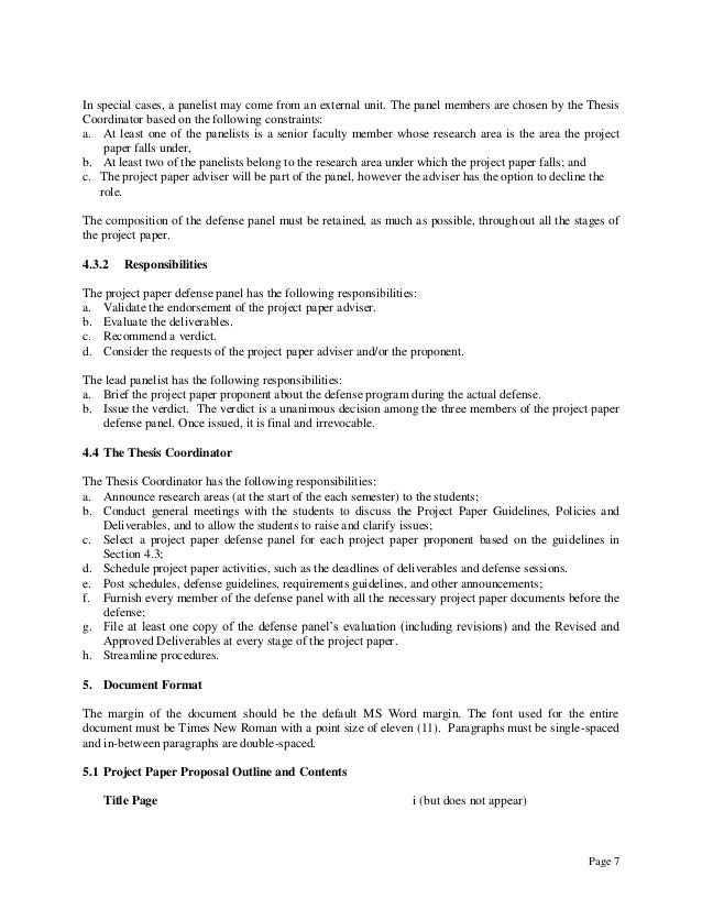 Thesis coordinator job description