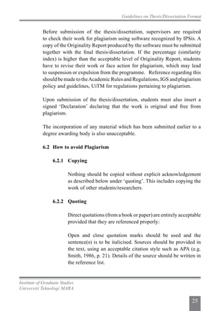 UiTM Thesis guidelines 2013 | PDF