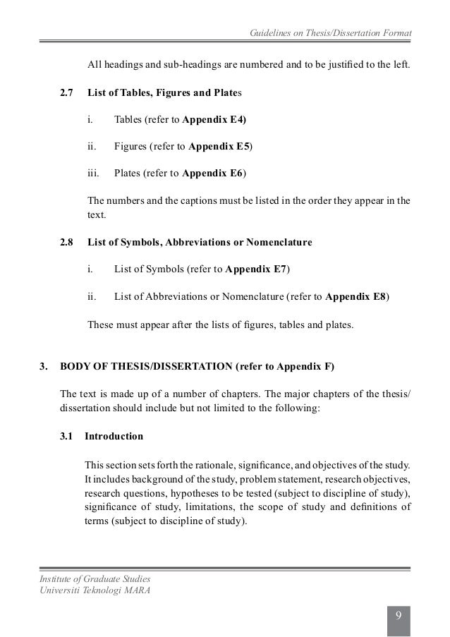 Thesis tables figures