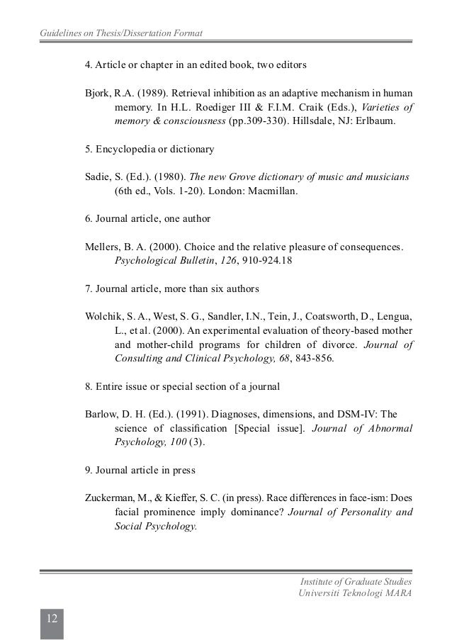 Chemistry thesis format