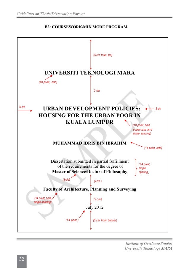 thesis front page template word