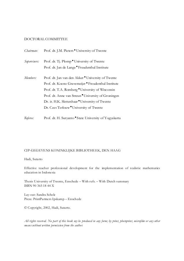 Doctoral thesis in mathematics education