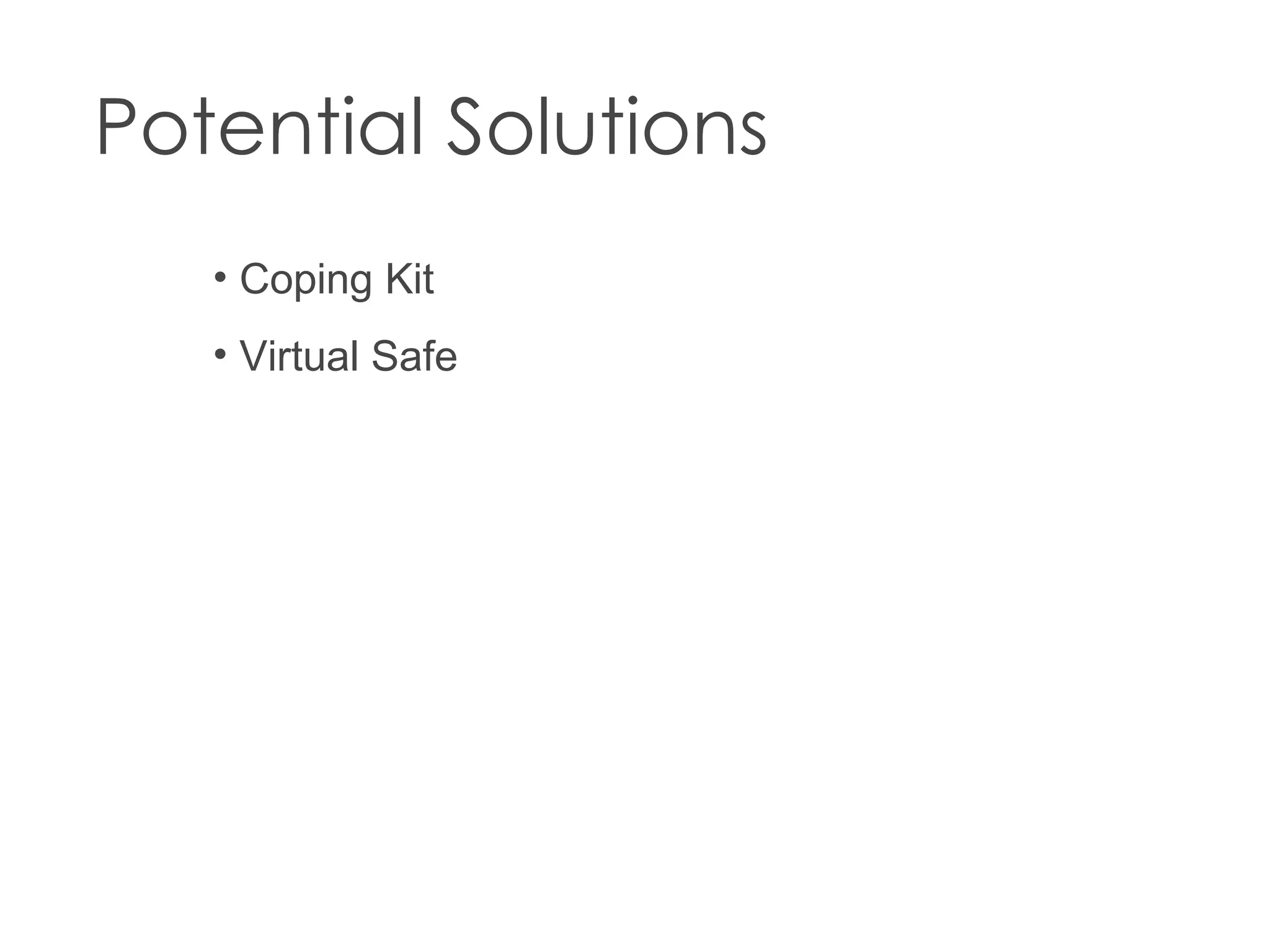 Potential Solutions Coping Kit  Virtual Safe 