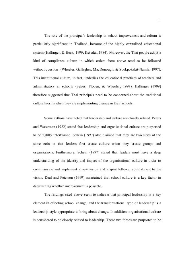 Dissertation on school principal leadership