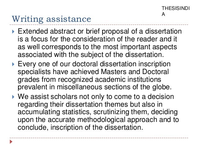 dissertation proposal assistance
