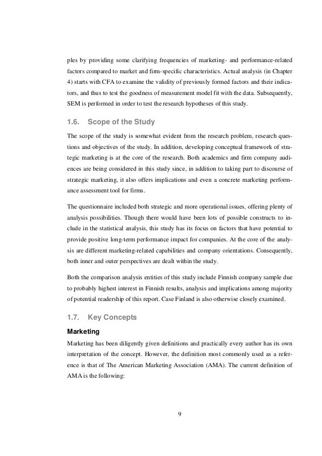 Thesis reports of marketing