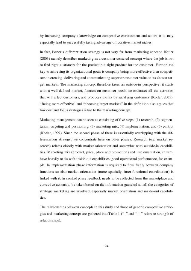 Thesis reports of marketing