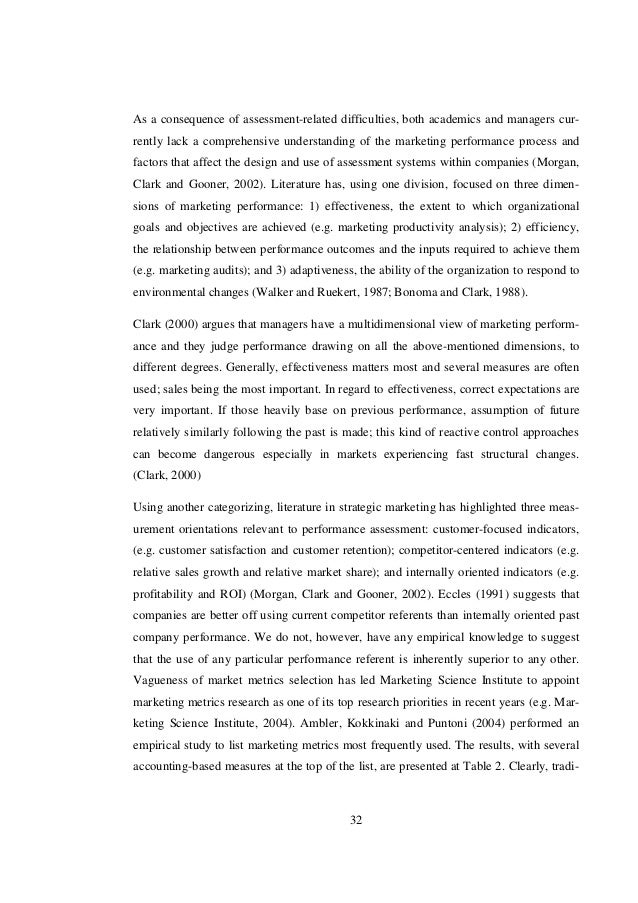 Thesis reports of marketing