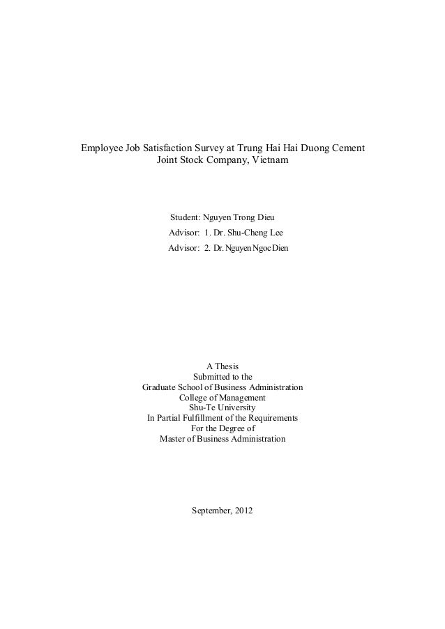 Masters thesis job satisfaction survey jos