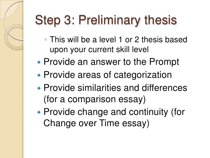 What is a preliminary thesis statement