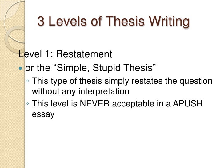 Type of thesis statement