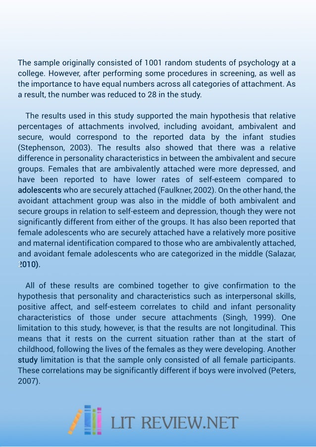 Literature review example apa image