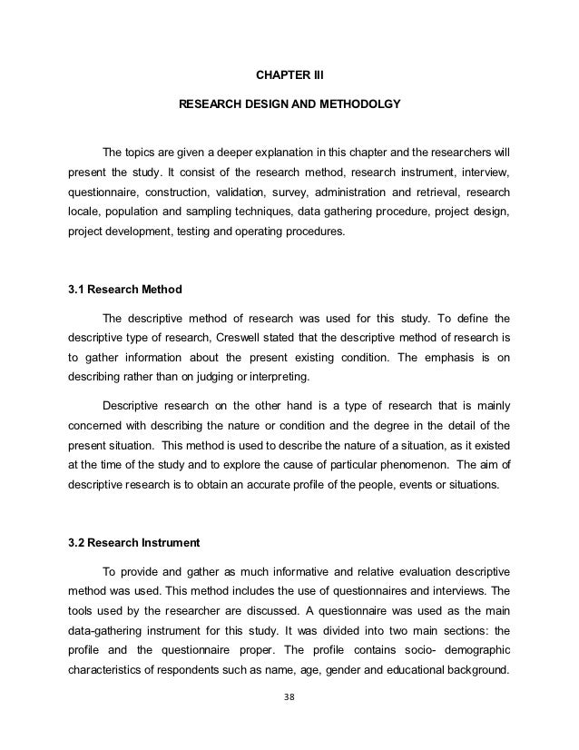descriptive research design sample thesis pdf