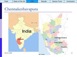 Chennakeshavapura Jun 5, 2009 Field State of the Art CSN Results Sensor-Tune Conclusion 