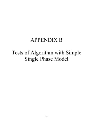 APPENDIX B
Tests of Algorithm with Simple
Single Phase Model

62

 