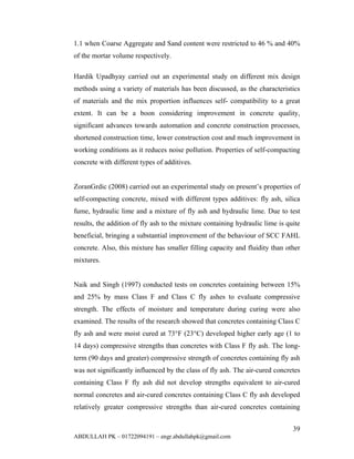 Thesis on analyzing the properties of self compacting concrete made ...