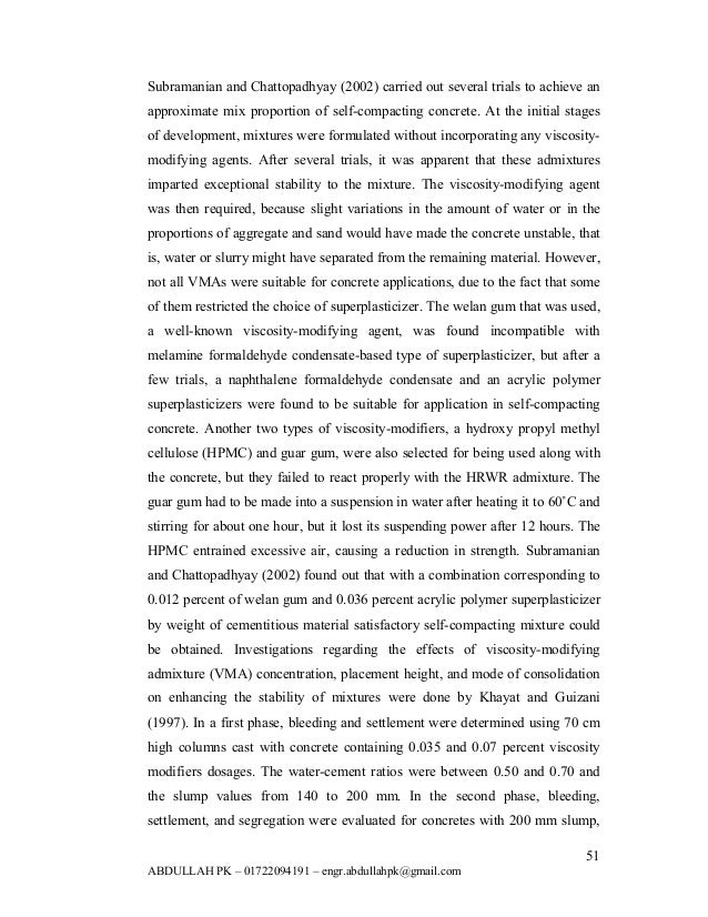 Self compacting concrete phd thesis