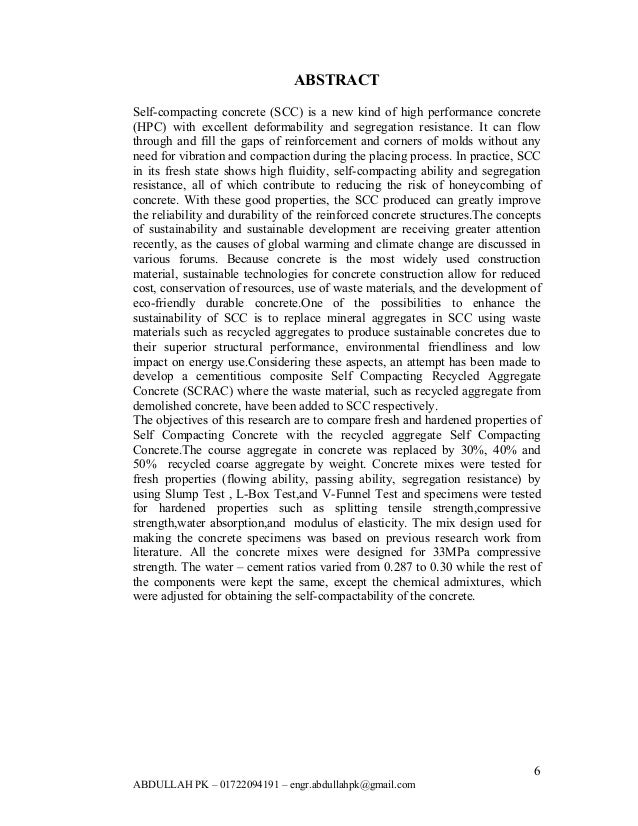 Self compacting concrete phd thesis