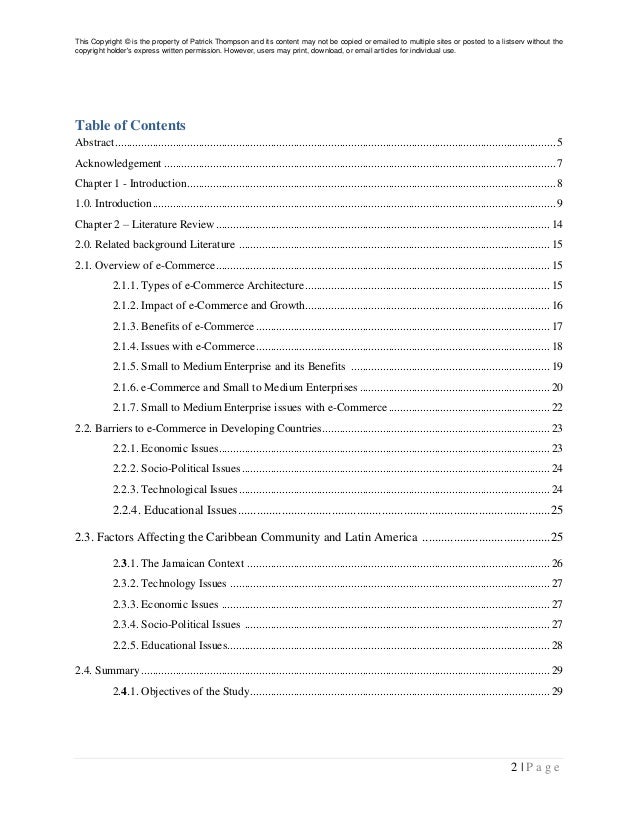 Dissertation ecommerce