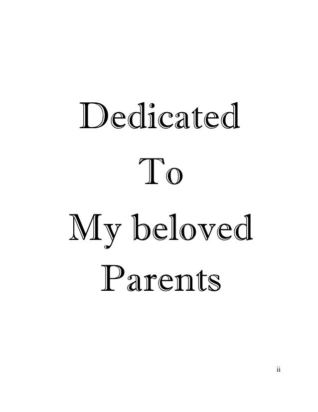 Dissertation dedication parents