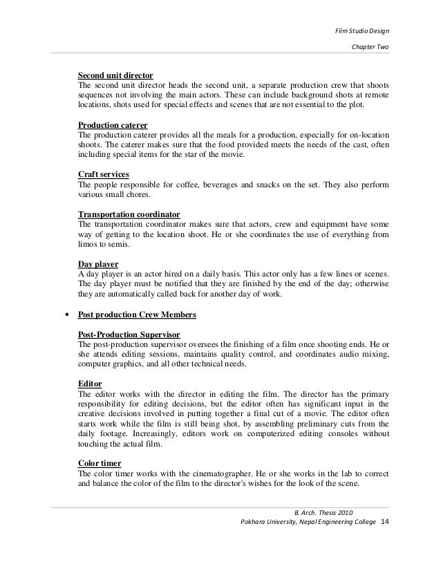 Concept for film institute picture