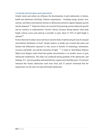 Thesis paper-FOOD HABITS AND NUTRITIONAL STATUS OF ADOLESCENT GIRLS IN ...