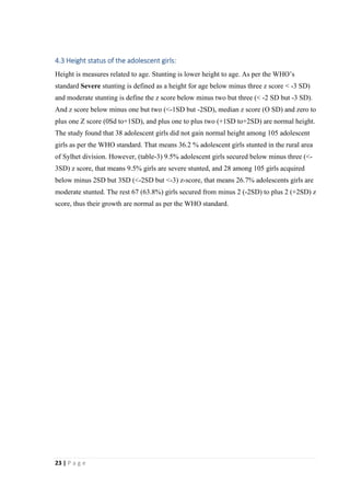 Thesis paper-FOOD HABITS AND NUTRITIONAL STATUS OF ADOLESCENT GIRLS IN ...