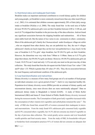 Thesis paper-FOOD HABITS AND NUTRITIONAL STATUS OF ADOLESCENT GIRLS IN ...