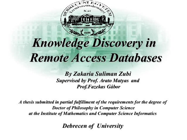 Dissertation knowledge discovery in databases