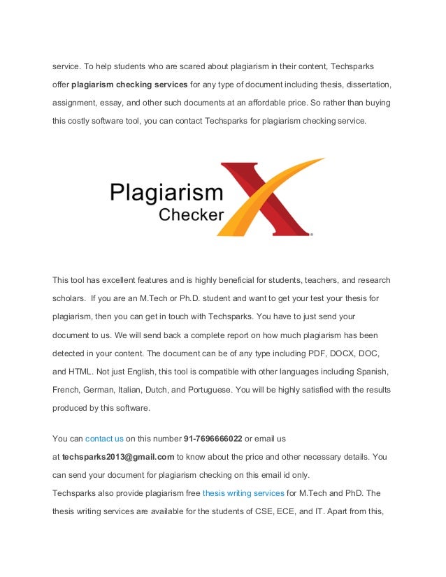 Checking dissertation plagiarism