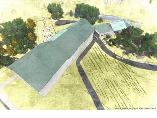 VIEW OF WINERY AND SERVICE ROAD CONNECTING IT
 