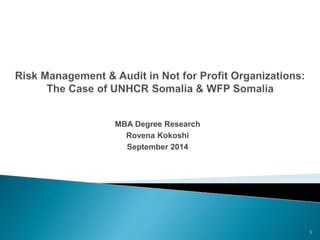 MBA Degree Research
Rovena Kokoshi
September 2014
1
 
