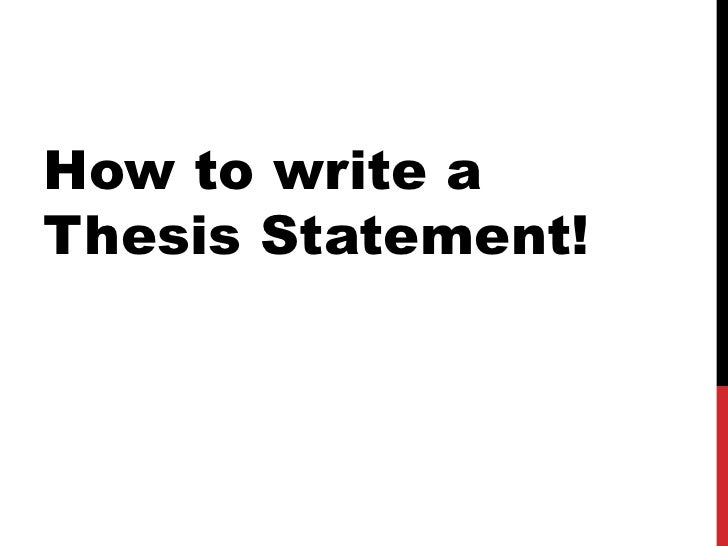 how to write a thesis statement jam