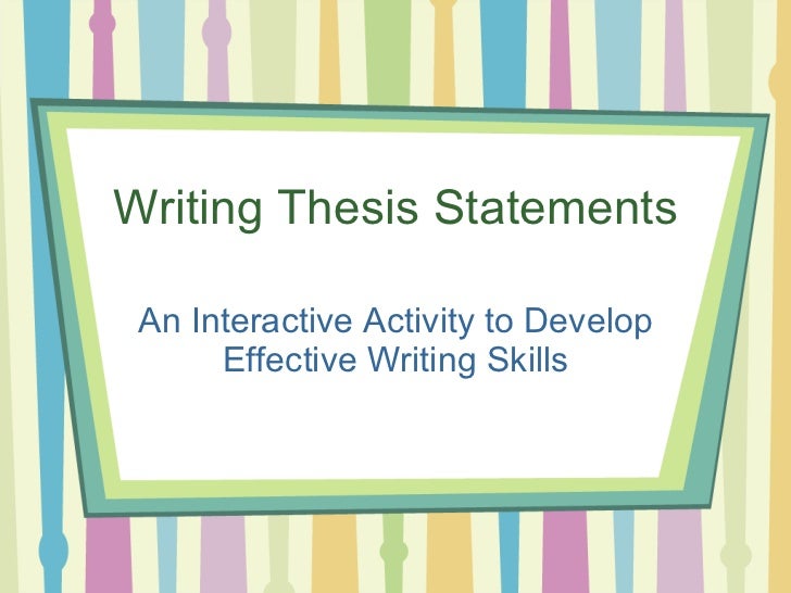 Writing a thesis statement activities