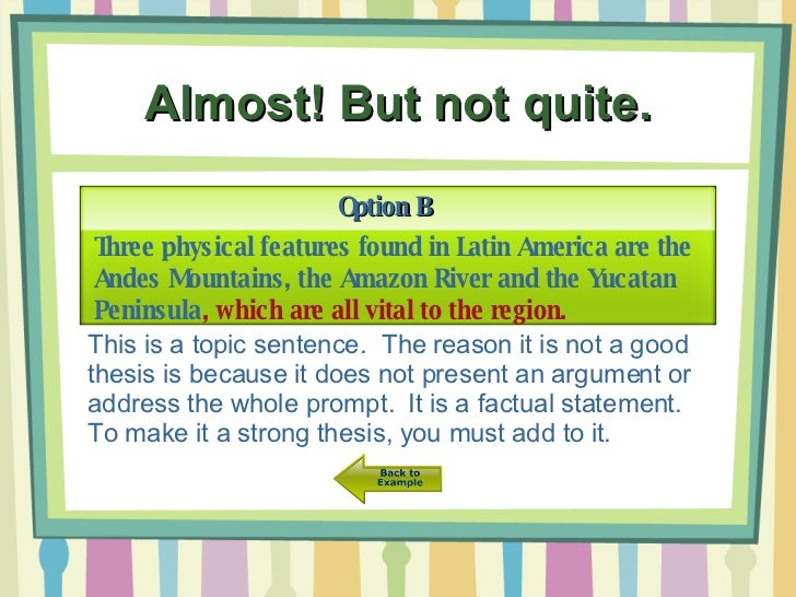 exercise in identifying effective thesis