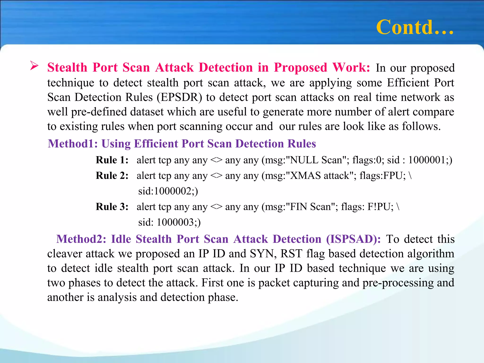 Detection of Idle Stealth Port Scan Attack in Network Intrusion ...