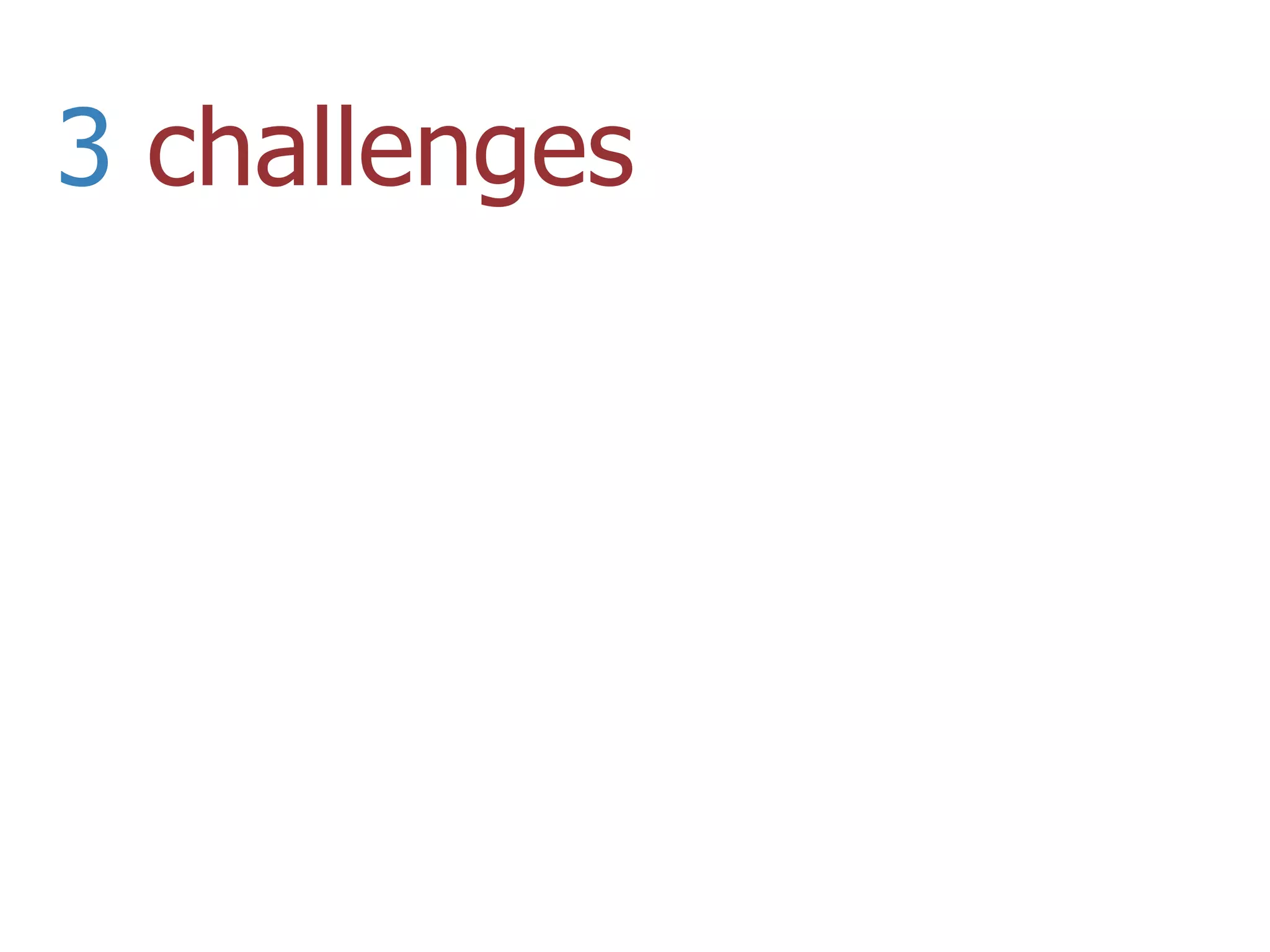 3 challenges
 