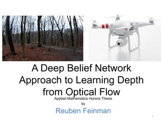 A Deep Belief Network
Approach to Learning Depth
from Optical Flow
Reuben Feinman
1
Applied Mathematics Honors Thesis
by
 