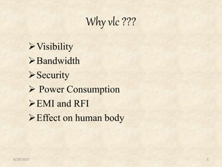 Thesis presentation on Visible light communication | PPTX