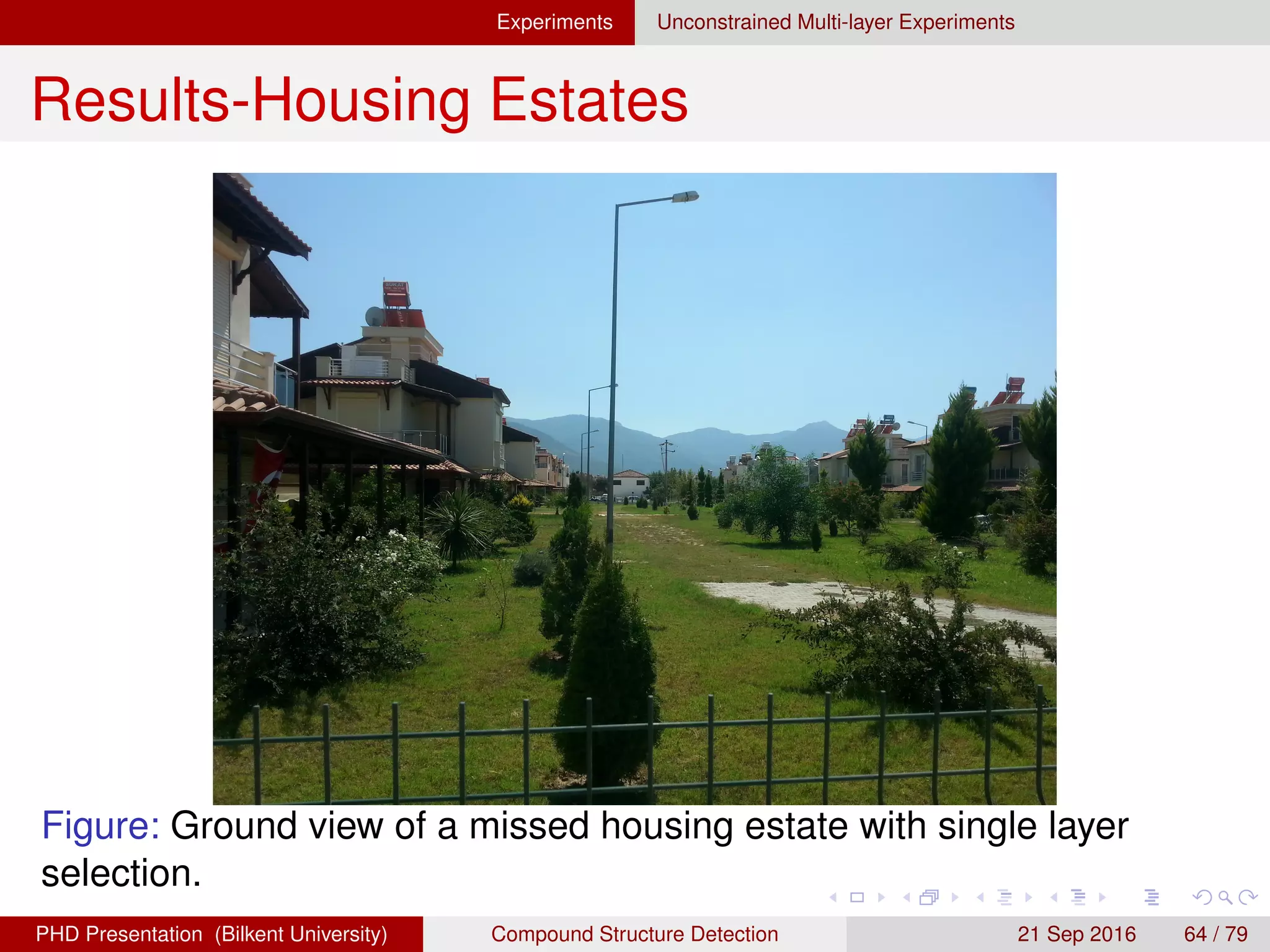Experiments
Constrained Single-layer Experiments
Figure: Zoomed detection examples.
H. G. Akc¸ay Compound Structure Detection 21 Sept. 2016 64 / 78
 