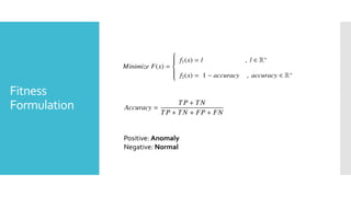 Fitness
Formulation
Positive: Anomaly
Negative: Normal
 