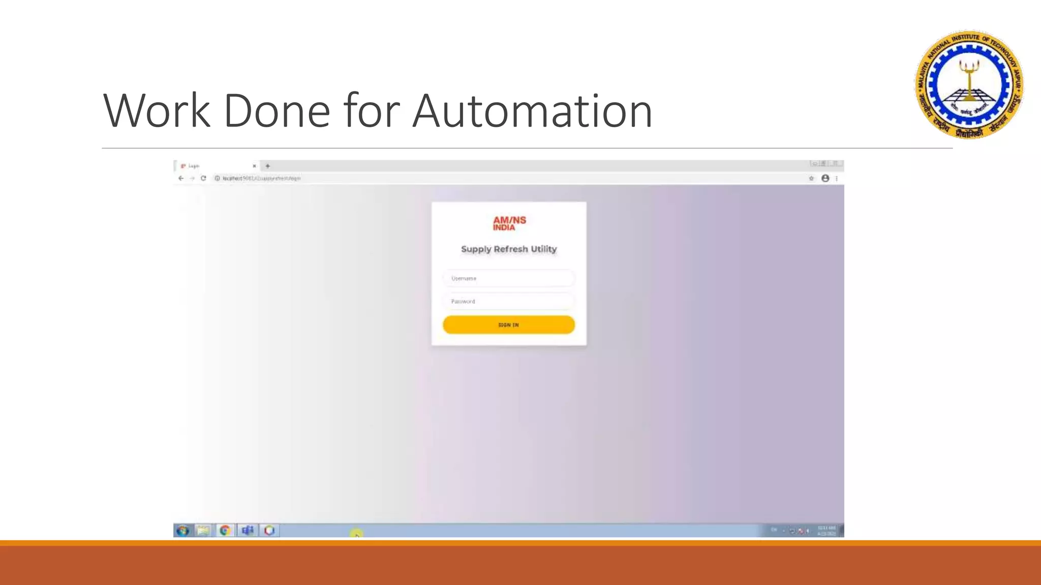 Work Done for Automation
 