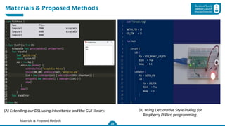 Materials & Proposed Methods
Materials & Proposed Methods
20
(A) Extending our DSL using inheritance and the GUI library. (B) Using Declarative Style in Ring for
Raspberry Pi Pico programming.
 