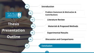 43
01
02
03
04
05
06
07
Thesis
Presentation
Outline
Introduction
Problem Statement & Motivation &
Contributions
Literature Review
Materials & Proposed Methods
Experimental Results
Discussion and Comparisons
Conclusion
 