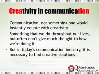 Role of Creativity in Public Relations | PPT