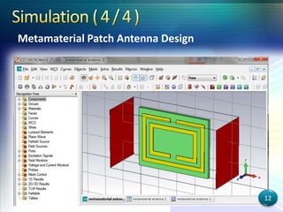 Metamaterial Patch Antenna Design
12
 