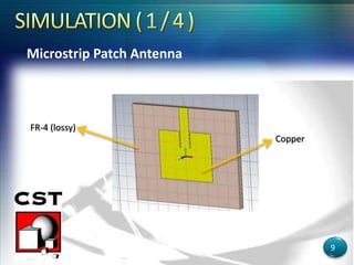 Microstrip Patch Antenna
9
FR-4 (lossy)
Copper
 