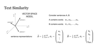 Text Similarity: other approaches
Jaccard Index
TF-IDF
LSI
 