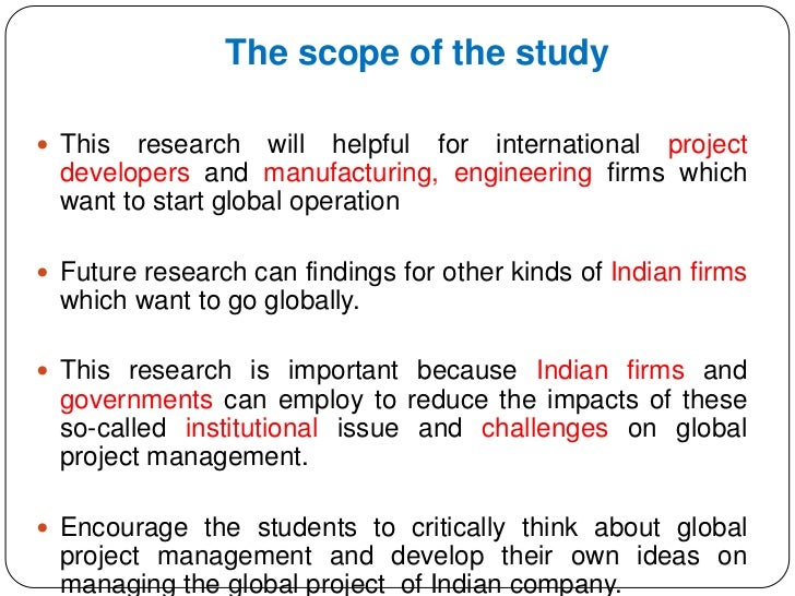 Project scope thesis