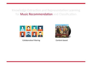 PhD Thesis: Knowledge Extraction and Representation Learning for Music Recommendation and Classification Slide 19